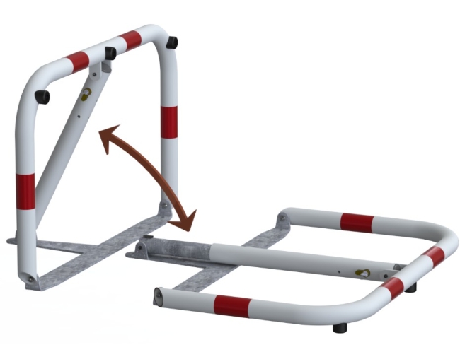 Sklopná mechanická parkovací zábrana U, šířka 800 mm